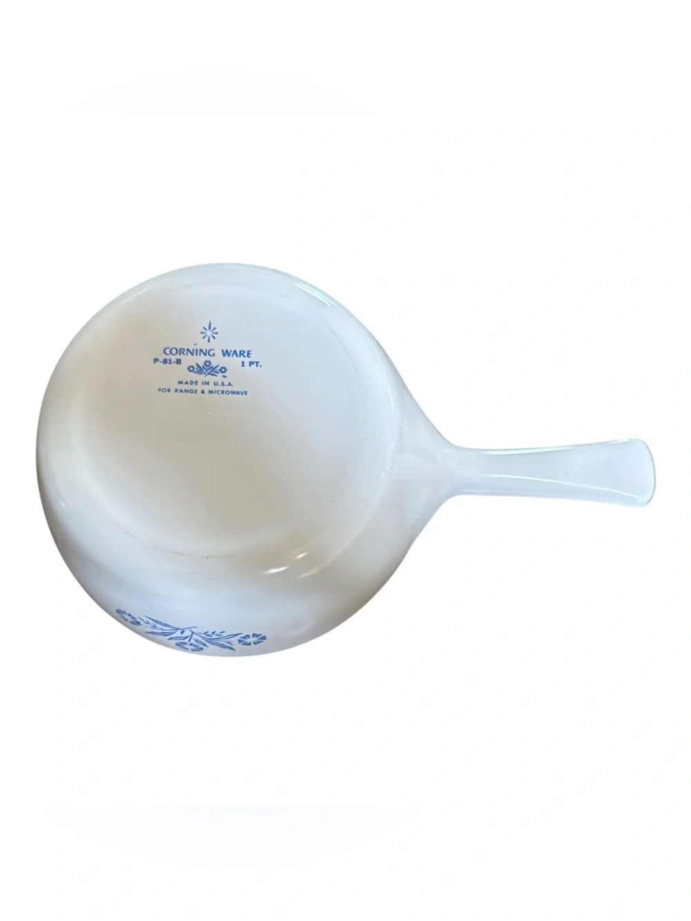 Vintage Corning Ware Blue Cornflower 1 Pt Saucepan Skillet P-81-B Milk Glass‎